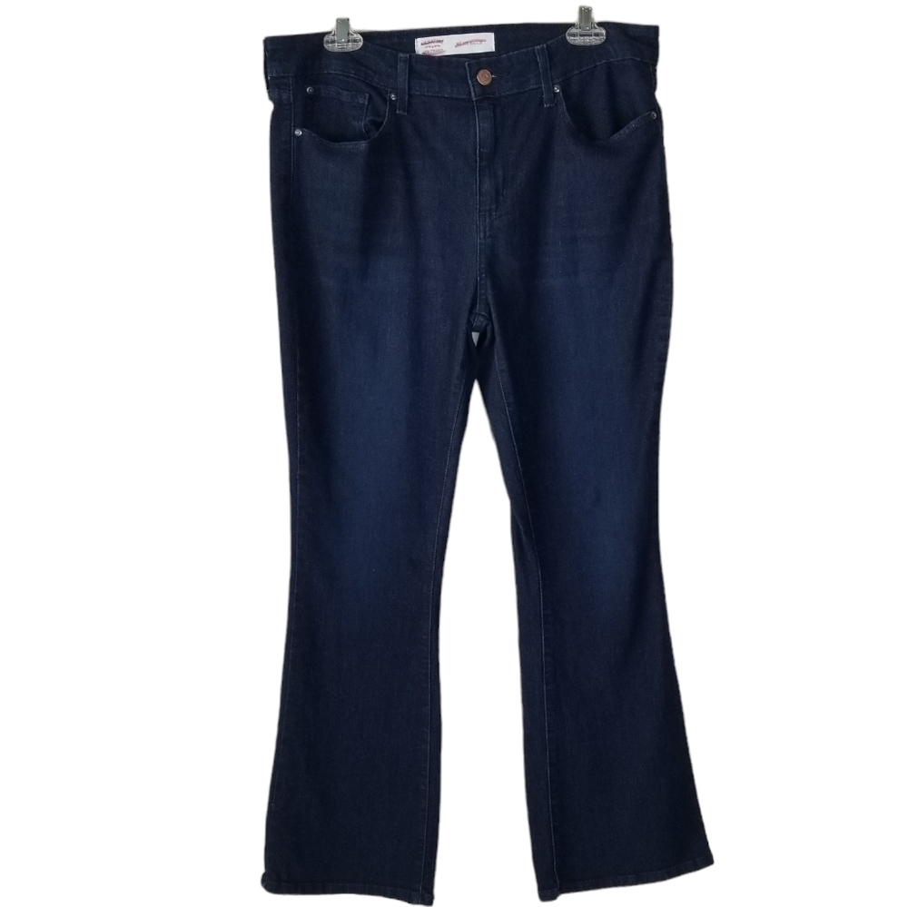 Signature Levi Strauss Mid Rise Bootcut Dark Wash Denim Jeans Size 14S